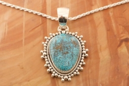 Artie Yellowhorse Genuine Ithaca Peak Mine Turquoise Sterling Silver Pendant